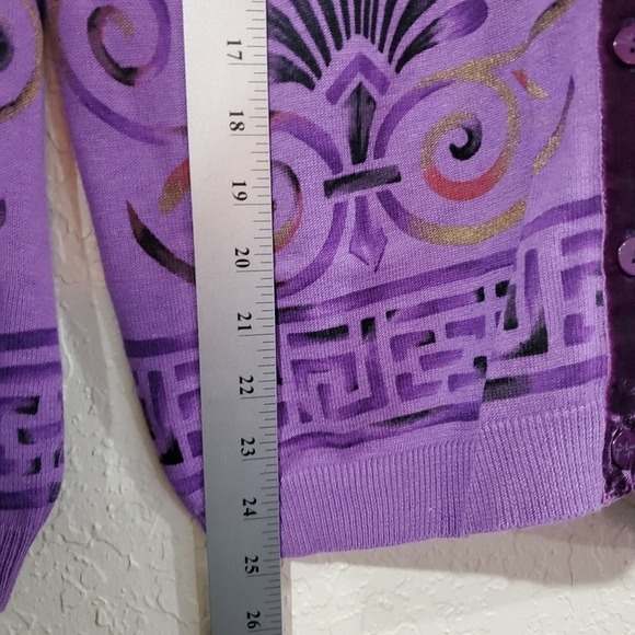 Hearts Of Palm Cardigan Womens Size Large Purple Button Up Sweater Soft Y2K - Picture 8 of 9